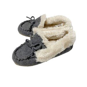 New Joe Fresh Grey Faux Fur Moccasins